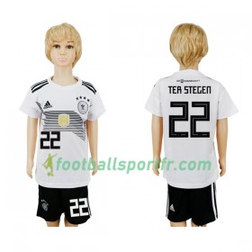 Tenue Allemagne Ter Stegen 22 Enfant Domicile Coupe du monde 2018 Maillot de Foot